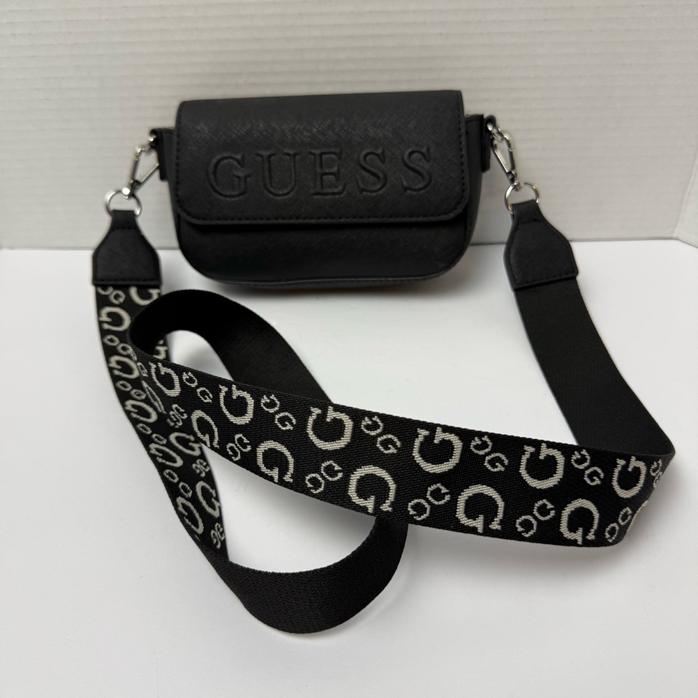 Guess Black Crossbody with Logo Strap